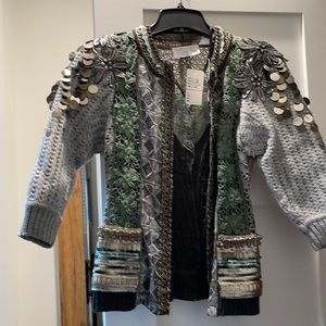 Byron Lars  beauty mark beaded sweater NWT